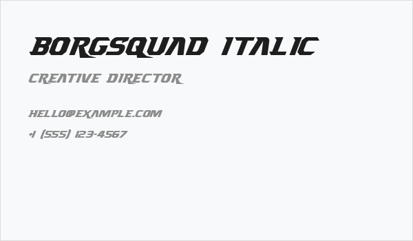 Borgsquad Italic Business Card