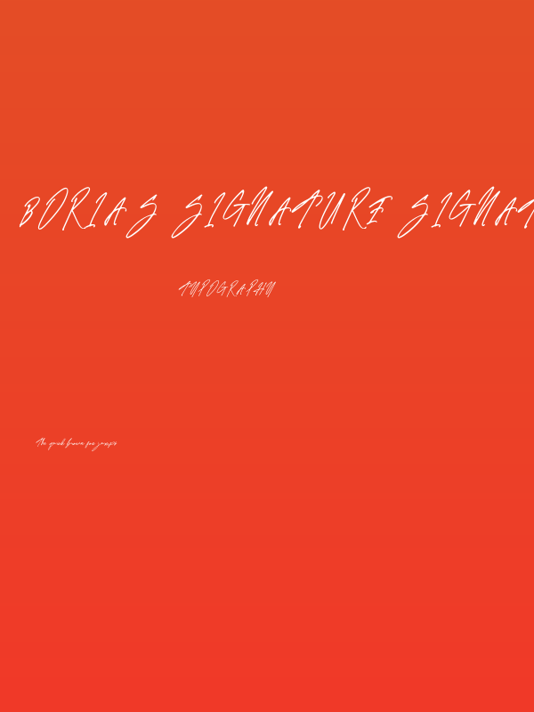 Borias Signature Signature Poster