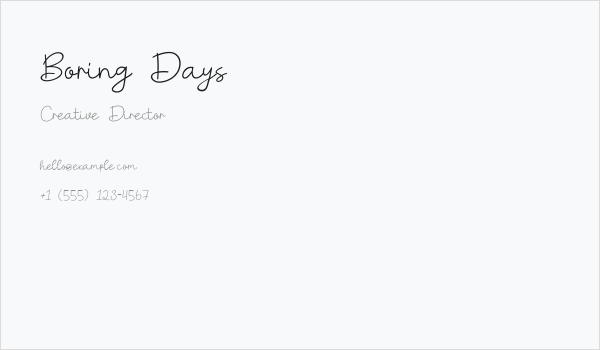 Boring Days Business Card