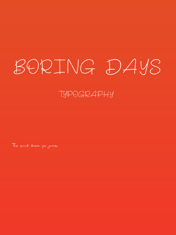 Boring Days Poster