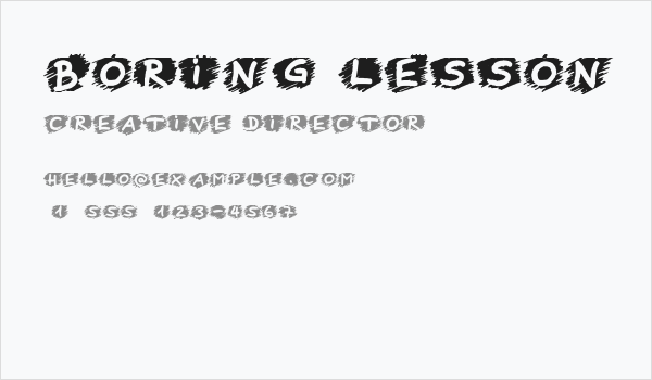 Boring Lesson Business Card