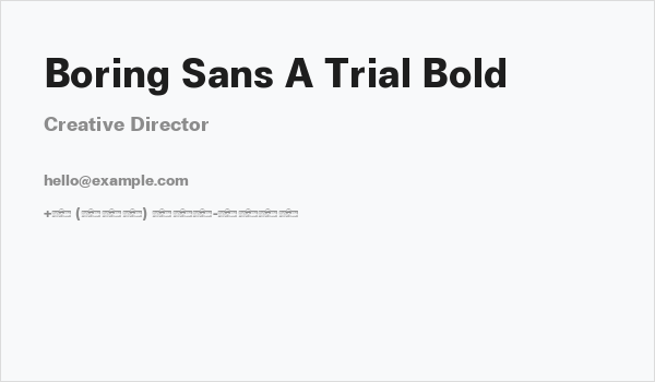 Boring Sans A Trial Bold Business Card