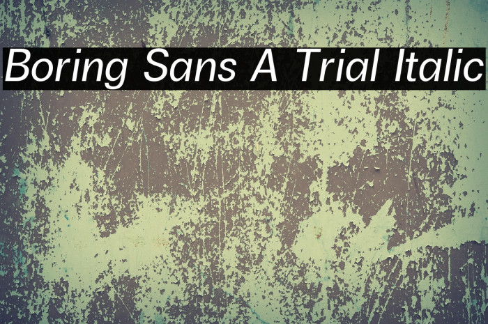 Boring Sans A Trial Italic Example 1