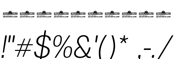 Boring Sans A Trial Light Italic Font OTHER CHARS