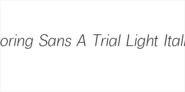Boring Sans A Trial Light Italic Logo