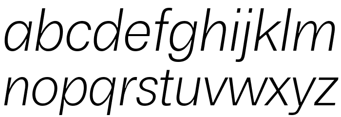 Boring Sans A Trial Light Italic Font LOWERCASE