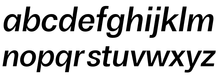 Boring Sans A Trial Medium Italic Font LOWERCASE