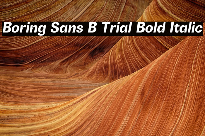 Boring Sans B Trial Bold Italic Example 1