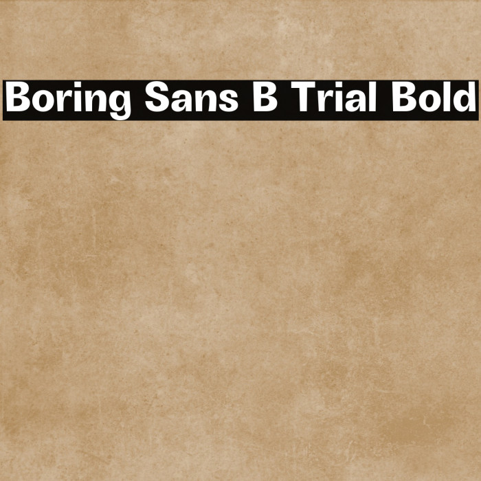 Boring Sans B Trial Bold Example 2