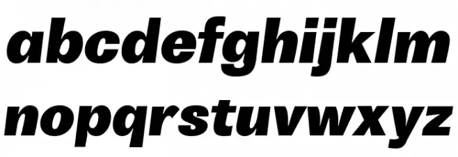 Boring Sans B Trial Heavy Italic Font LOWERCASE