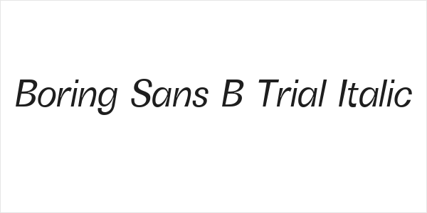 Boring Sans B Trial Italic Logo