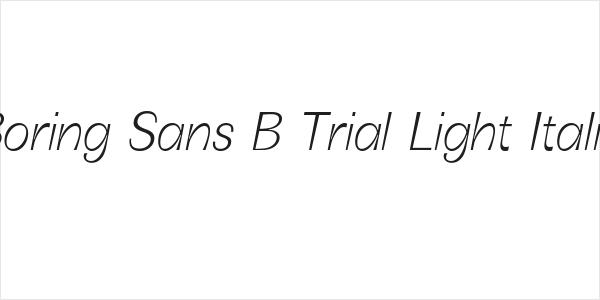 Boring Sans B Trial Light Italic Logo
