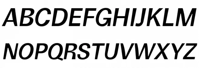 Boring Sans B Trial Medium Italic Schriftart Groß