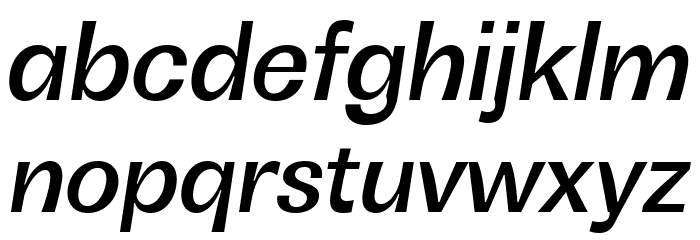 Boring Sans B Trial Medium Italic Font LOWERCASE