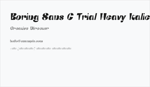 Boring Sans C Trial Heavy Italic Business Card