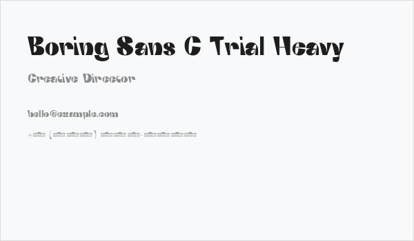 Boring Sans C Trial Heavy Business Card