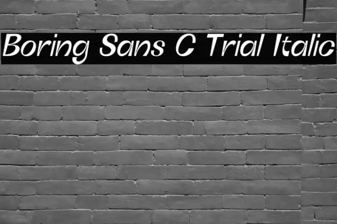 Boring Sans C Trial Italic Font examples