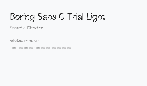 Boring Sans C Trial Light Business Card