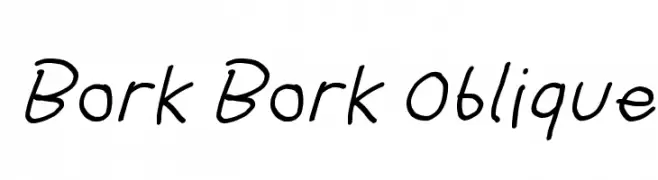 Bork Bork Oblique  Free Fonts Download