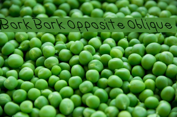 Bork Bork Opposite Oblique Polices examples