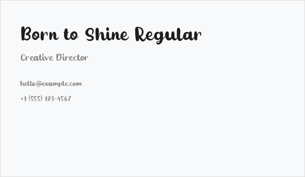 Born to Shine Regular Business Card