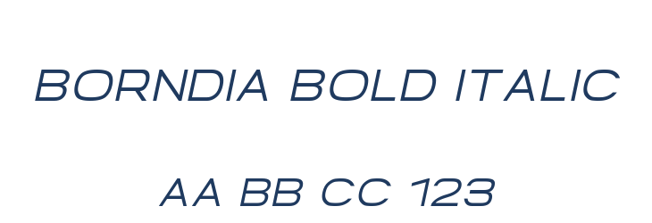 Borndia Bold Italic Font Preview