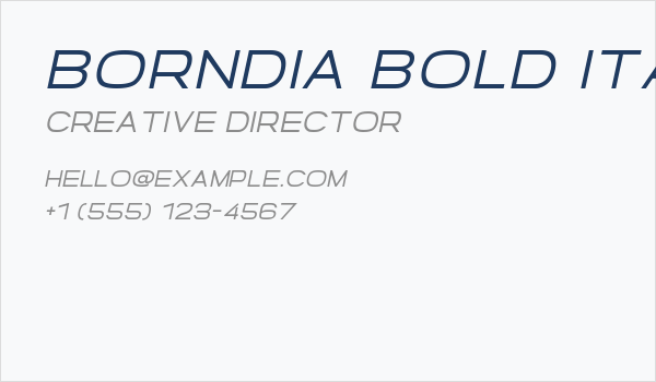 Borndia Bold Italic Business Card