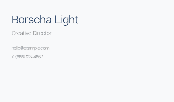 Borscha Light Business Card