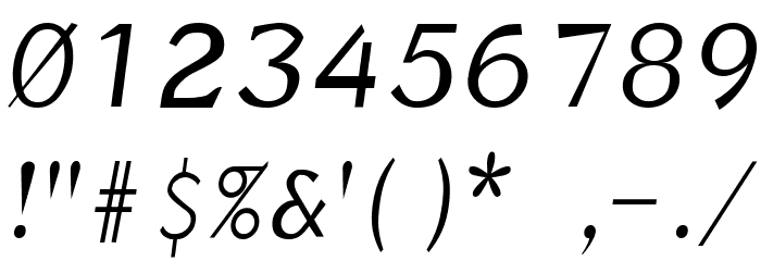 Borzoi Italic Font OTHER CHARS