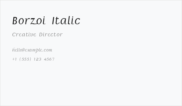 Borzoi Italic Business Card