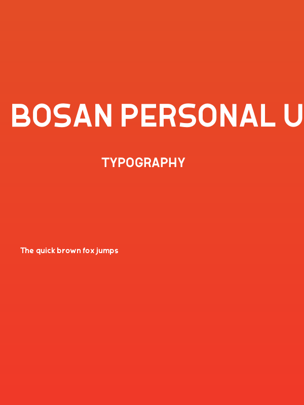 Bosan Personal Use Poster