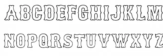 Bosox Outline Font Litere mari