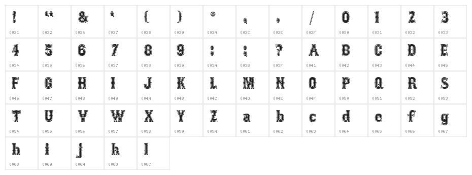 Bosox SemiBold Character Map