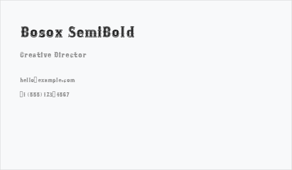 Bosox SemiBold Business Card