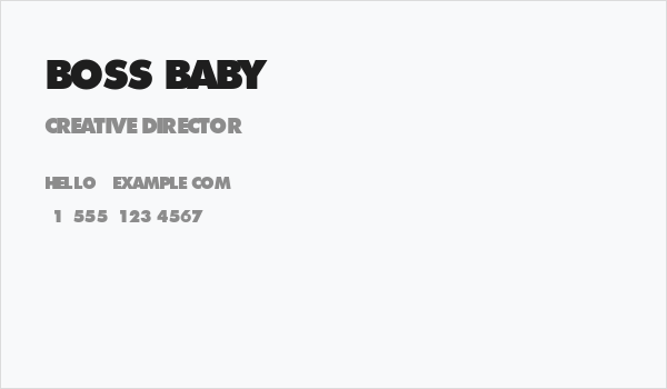 Boss Baby Business Card