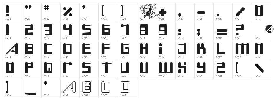 Boss Drum Character Map