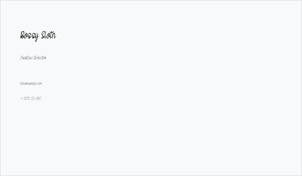 Bossy Sloth Business Card