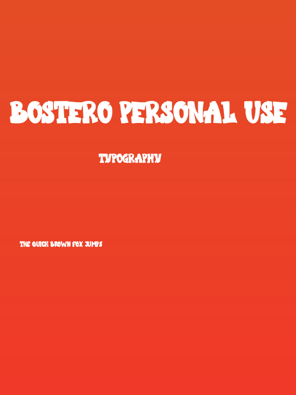 Bostero Personal Use Poster