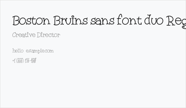 Boston Bruins sans font duo Regular Business Card