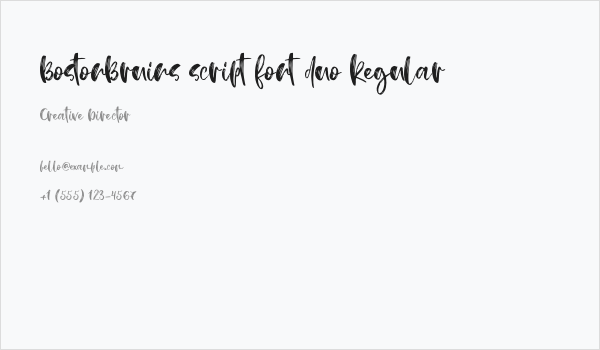 BostonBruins script font duo Regular Business Card