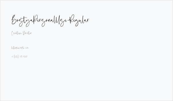 BostyaPersonalUse-Regular Business Card
