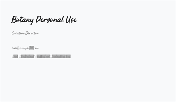 Botany Personal Use Business Card