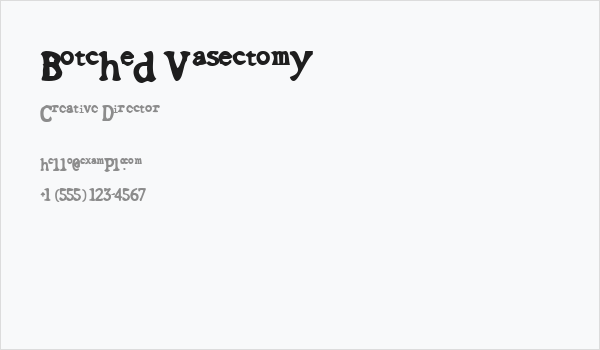 Botched Vasectomy Business Card