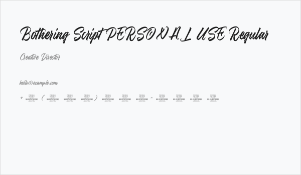 Bothering Script PERSONAL USE Regular Business Card