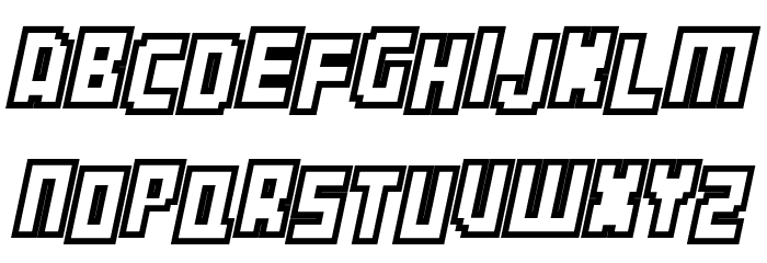 Botsmatic Outline Italic Font LOWERCASE