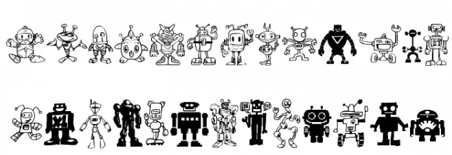 Bots'n Droids Font Litere mari