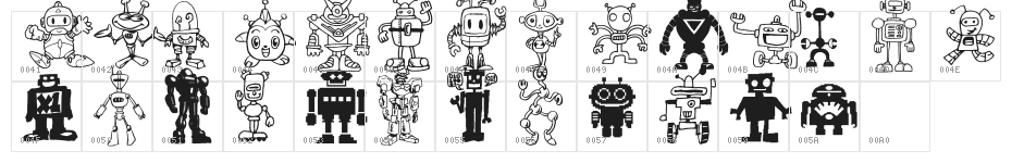 Bots'n Droids Character Map