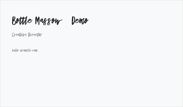 Bottle Massow - Demo Business Card