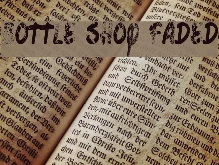 Bottle Shop Faded Font examples