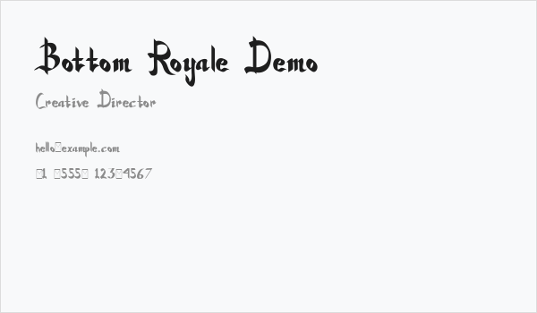 Bottom Royale Demo Business Card